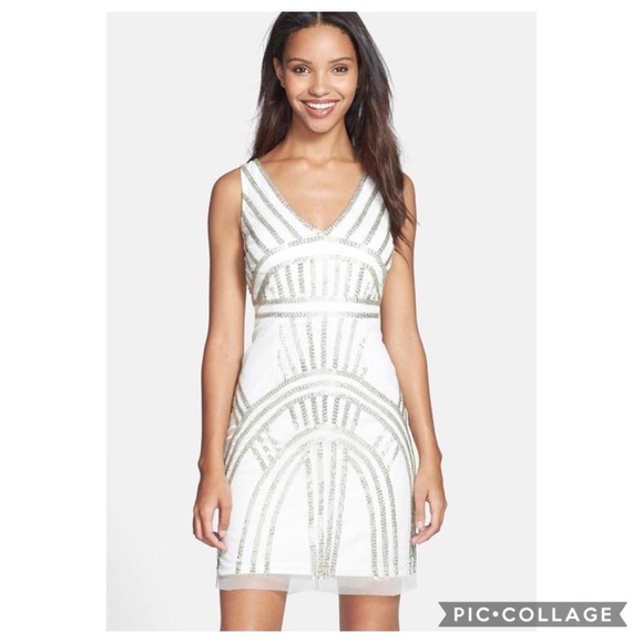 adrianna papell white dress